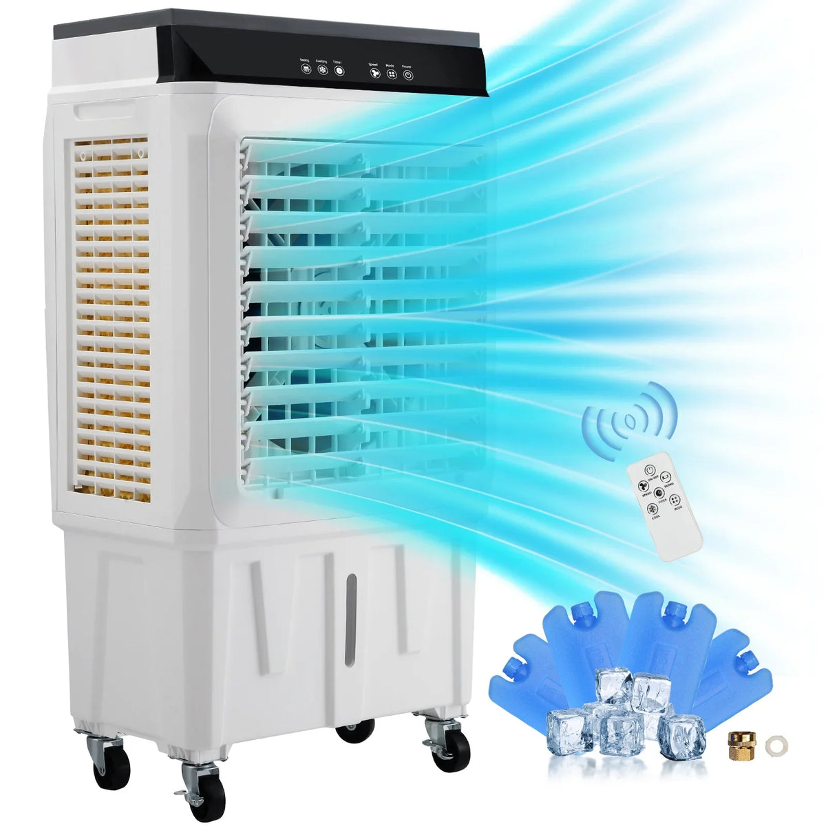 Cooler Air Gal Evaporative Timer 3-in-1 Swamp 7 Cooler 12h SKYSHALO CFM 2100 Humidifier