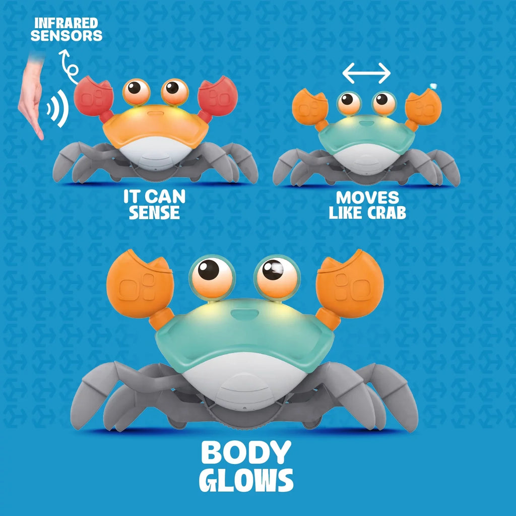 And Entertaining Kids Years And Crawl Crawling Little Cognitive Favorite And 6-12 Learning Tummy Kids - Light 0-6 Months Music Myron Gift Toddlers With Time, Development Crab Sensory For