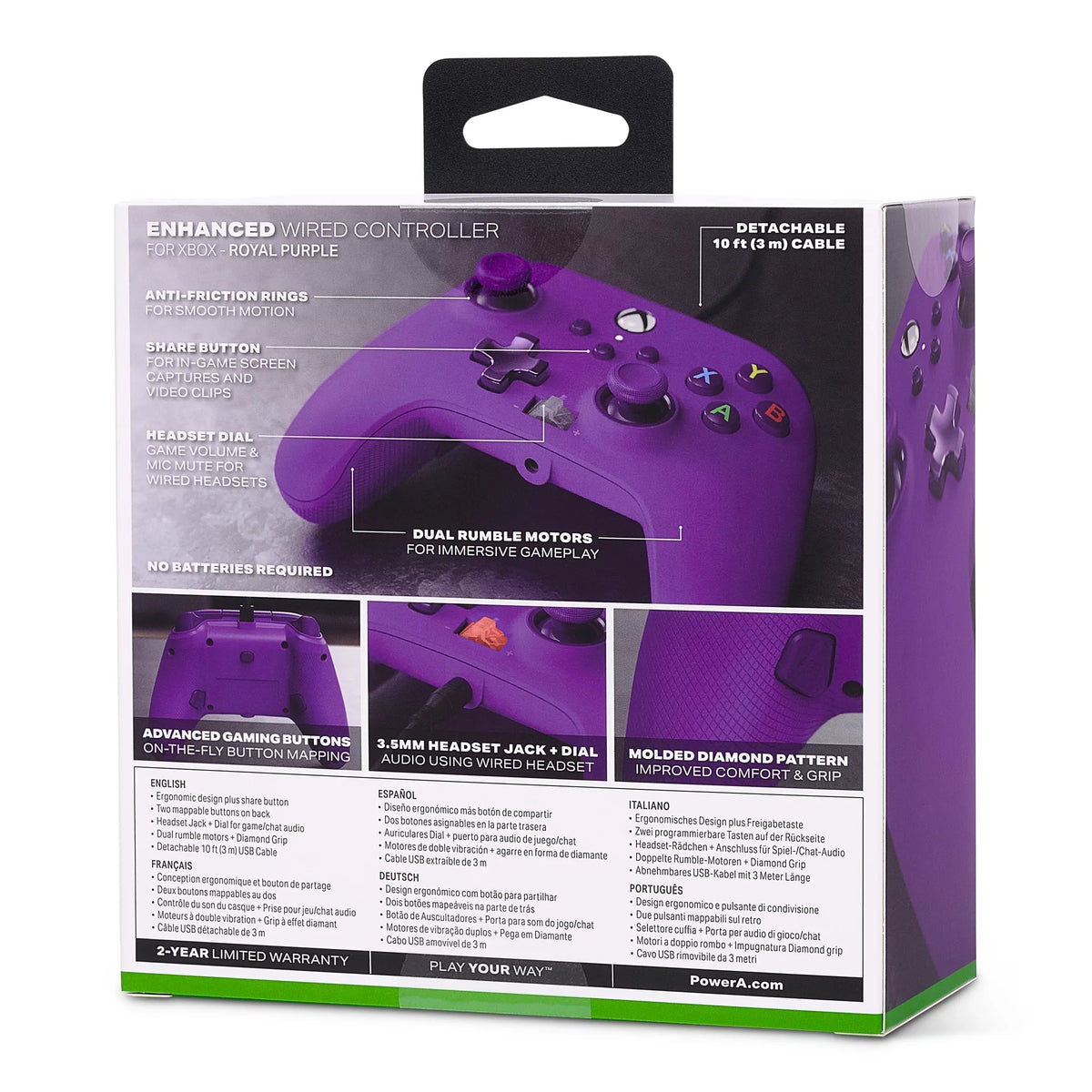 X|S Enhanced Xbox for - Wired PowerA Series Purple Royal Controller