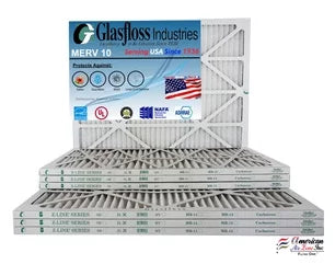 Glasfloss 13x20x1 19.5x7/8 - in - inch) Furnace 12.5 Made MERV 10 (Actual Size: Air Filter - x -Qty:12 USA