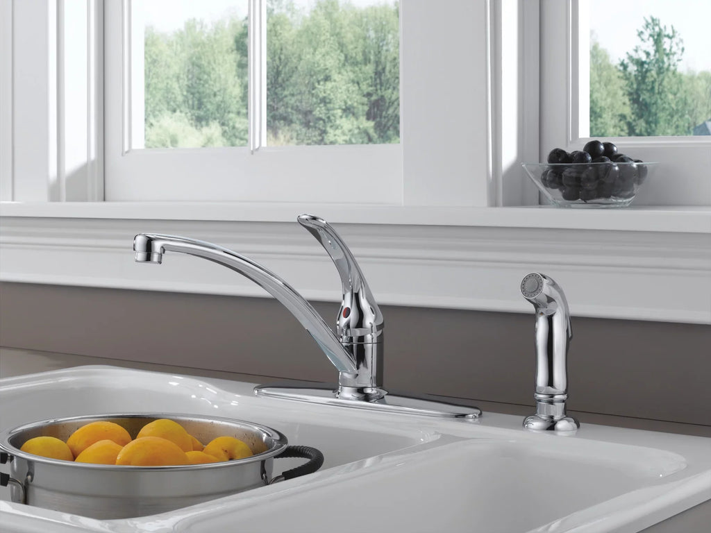 Kitchen Delta Handle Single Faucet Foundations® with Spray