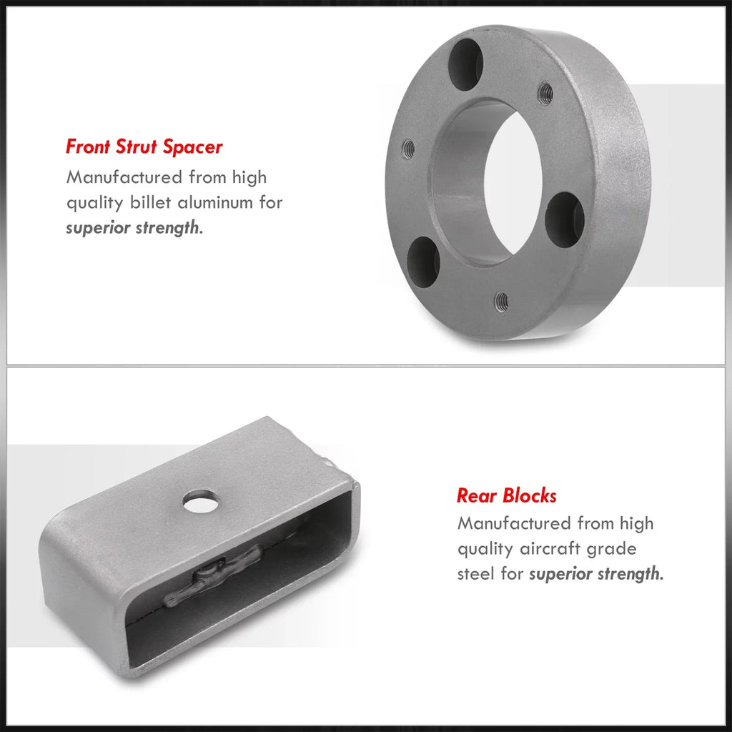 Sierra Lift Chevrolet Rear 2015 2010 GMC SL 2007 2011 Kit 2021 2017 Compatible/Replacement Chevy 2018 For 2013 2" 2020 Silverado 2016 2" AJP 2009 2012 Distributors Spacer Leveling 2008 2019 Front 2014