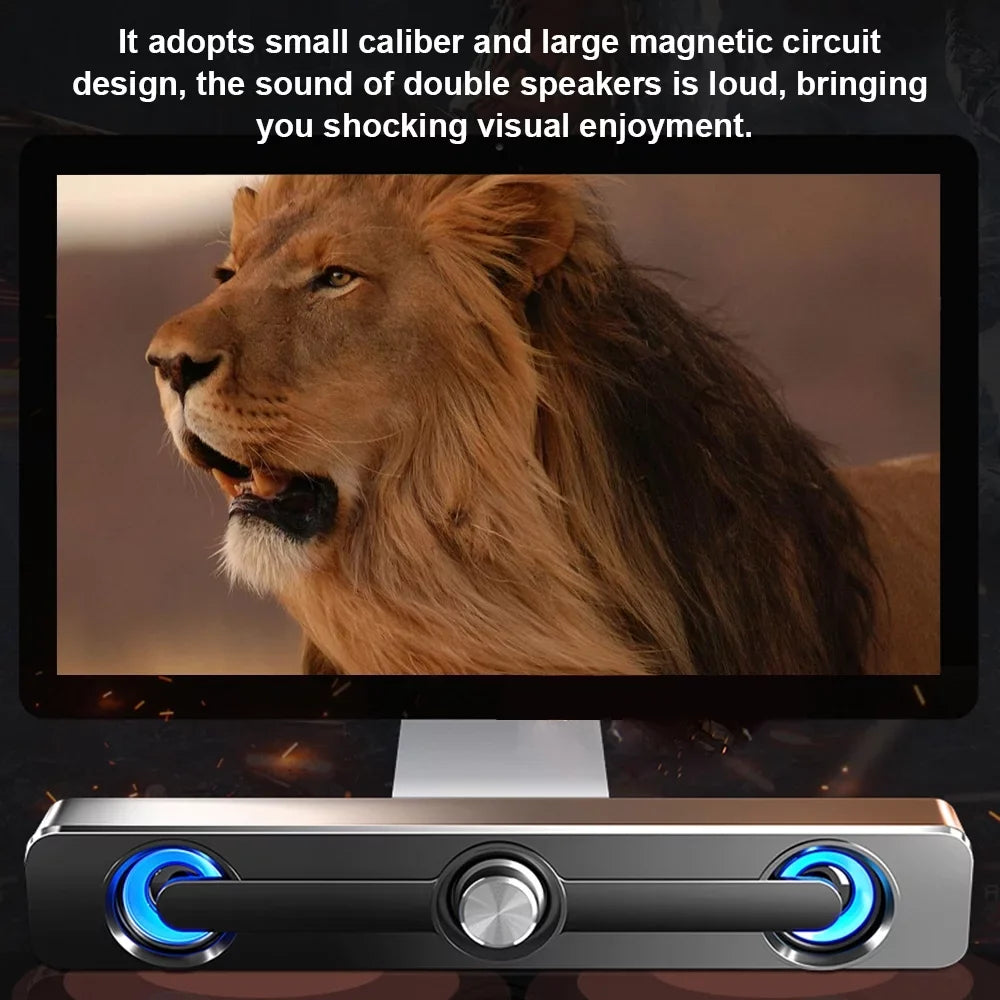 Bass Bar MP3 Speaker Powerful PC Subwoofer MP4 Tablet Box Phone Wired Sound V-111 Computer for Surround USB Laptop Stereo Speaker