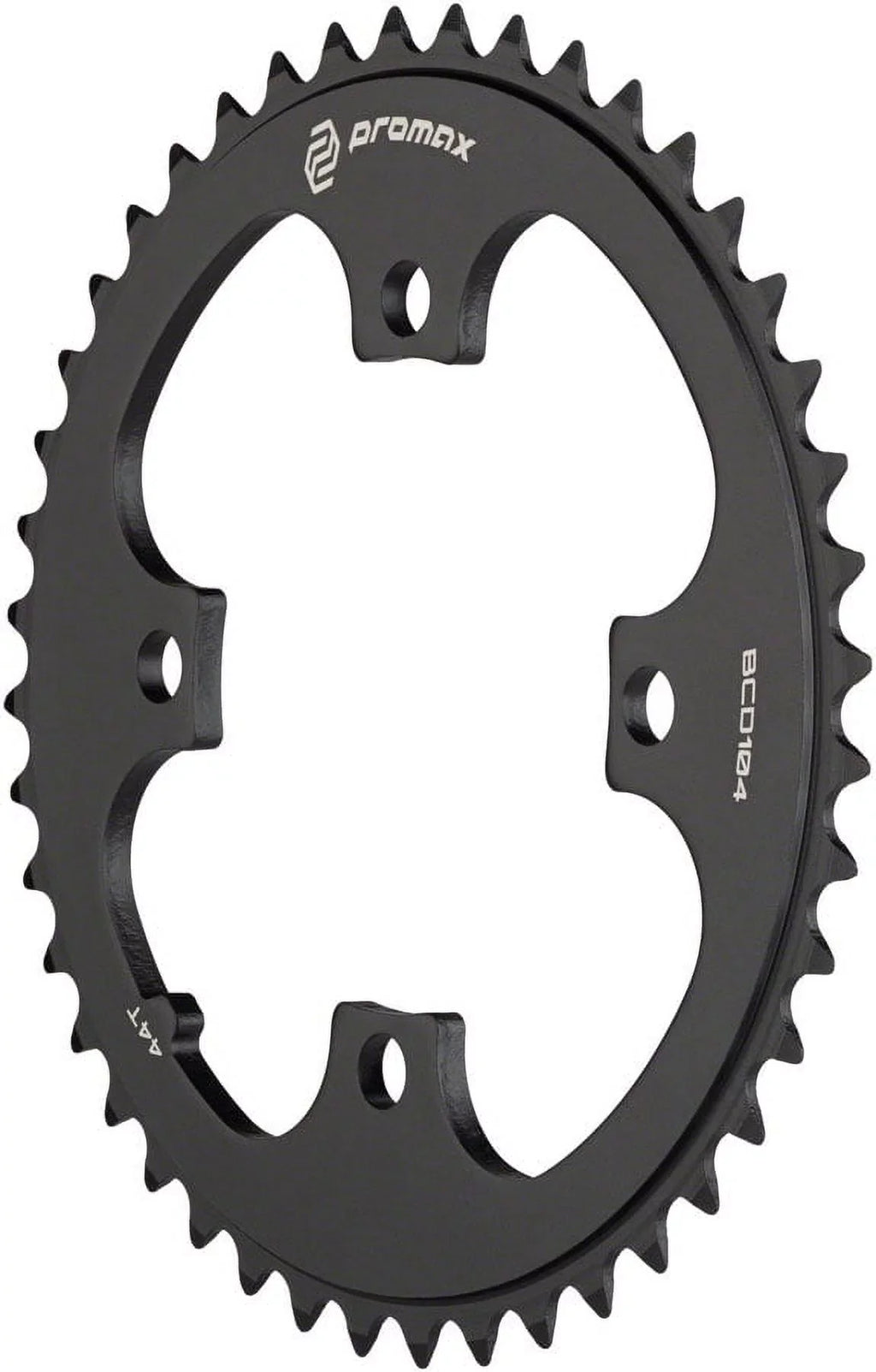 44t, - Promax Chainring BCD, 104 4-Bolt Black
