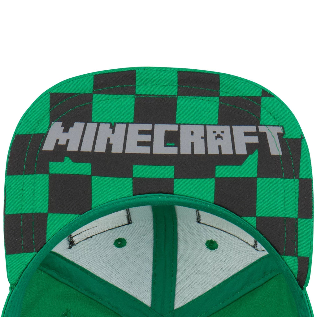 One - Snapback for Green Mob, Creeper Boys Face Youth Size Baseball Minecraft or Girls Hat