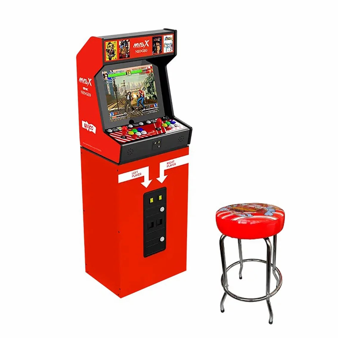 SNK SNK Arcade Two Fight Support Games, Joysticks Stool with Genuine Together Official and 50 Retro MVSX Base Pre-loaded Set, 2 by Unico Players NEOGEO