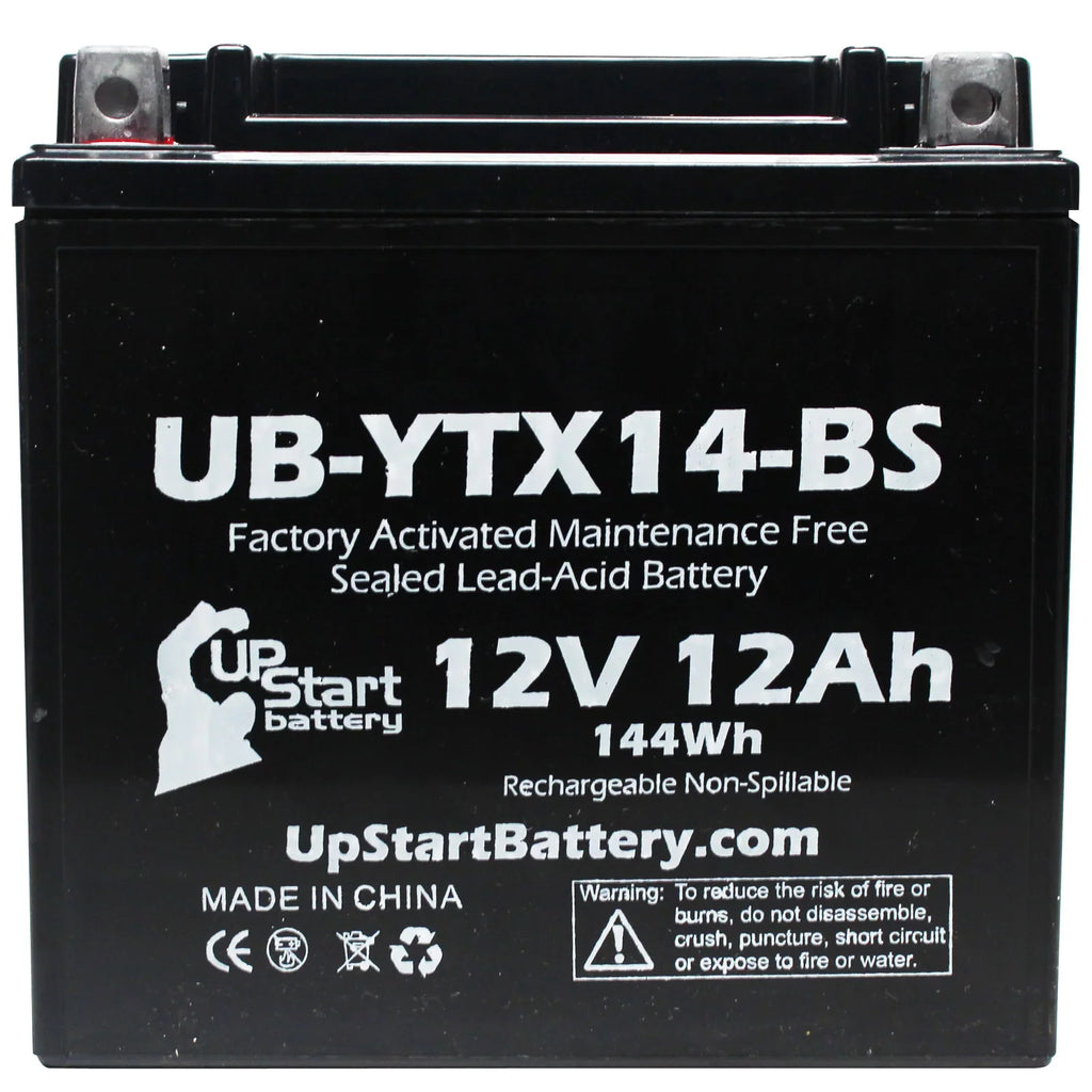 Free, 800 F800ST, Replacement Battery Motorcycle 2-Pack UB-YTX14-BS Activated, Factory CC UpStart - Maintenance Battery GS 12AH, BMW 2011 12V,