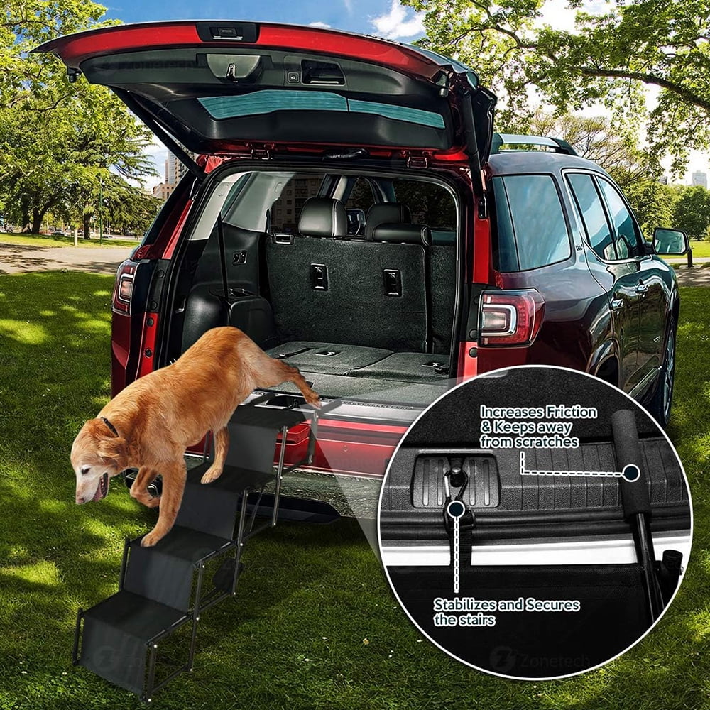 Nonslip Stairs Steps Stairs,Lightweight Portable 4 Foldable for Ramp,Metal Pet High Frame Beds,Trucks,SUV,Car Sunb