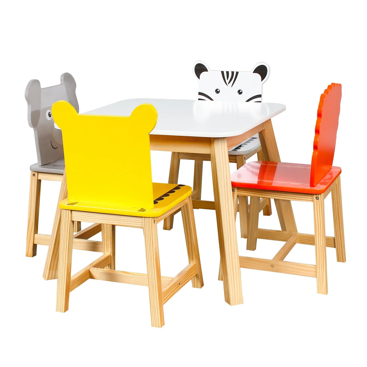 5 Drawing Kids Animals for Wood Table Chair Learning Piece Toddler 4 Crafts White Cartoon Set and Table Playing with Chairs Kids Set Table