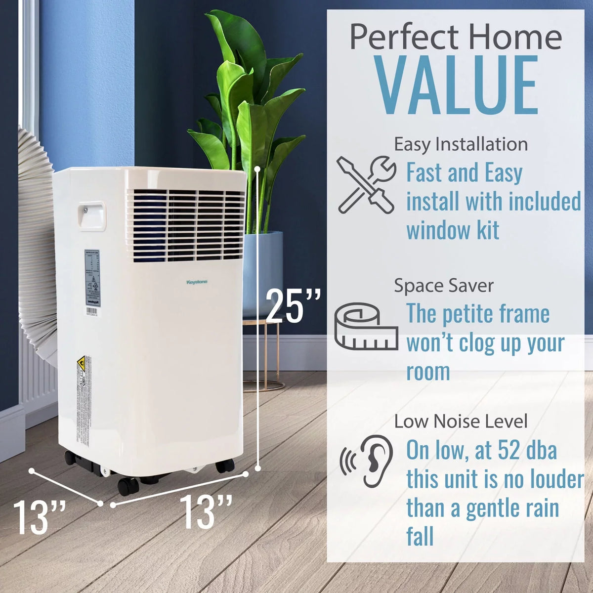 Air Keystone a Remote BTU Portable Sq. Room with Ft. Conditioner I up for 250 5,000 115V Sense to Control