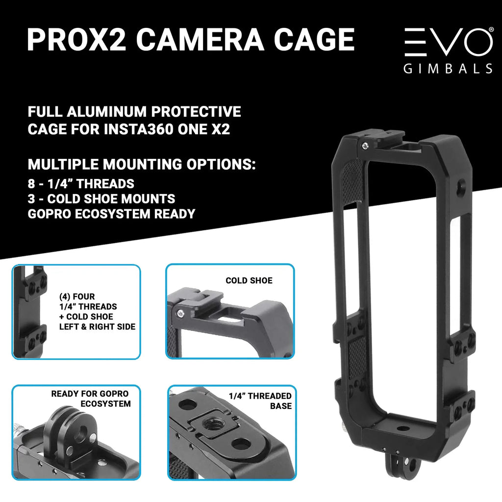 X2 Insta360 Cage PROX2 ONE Camera for