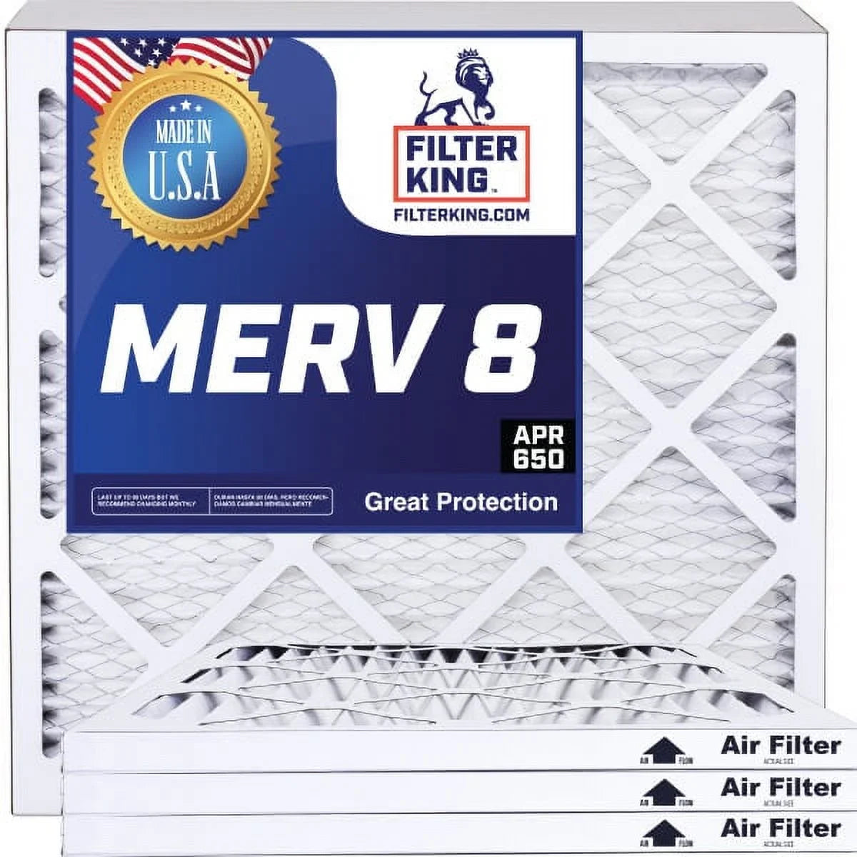 | x A/C MERV x HVAC Actual 8 | Furnace USA King 33 33x48x1a Air IN Pleated | Filters .75" Filter 4-PACK MADE Filter | 48 Size: