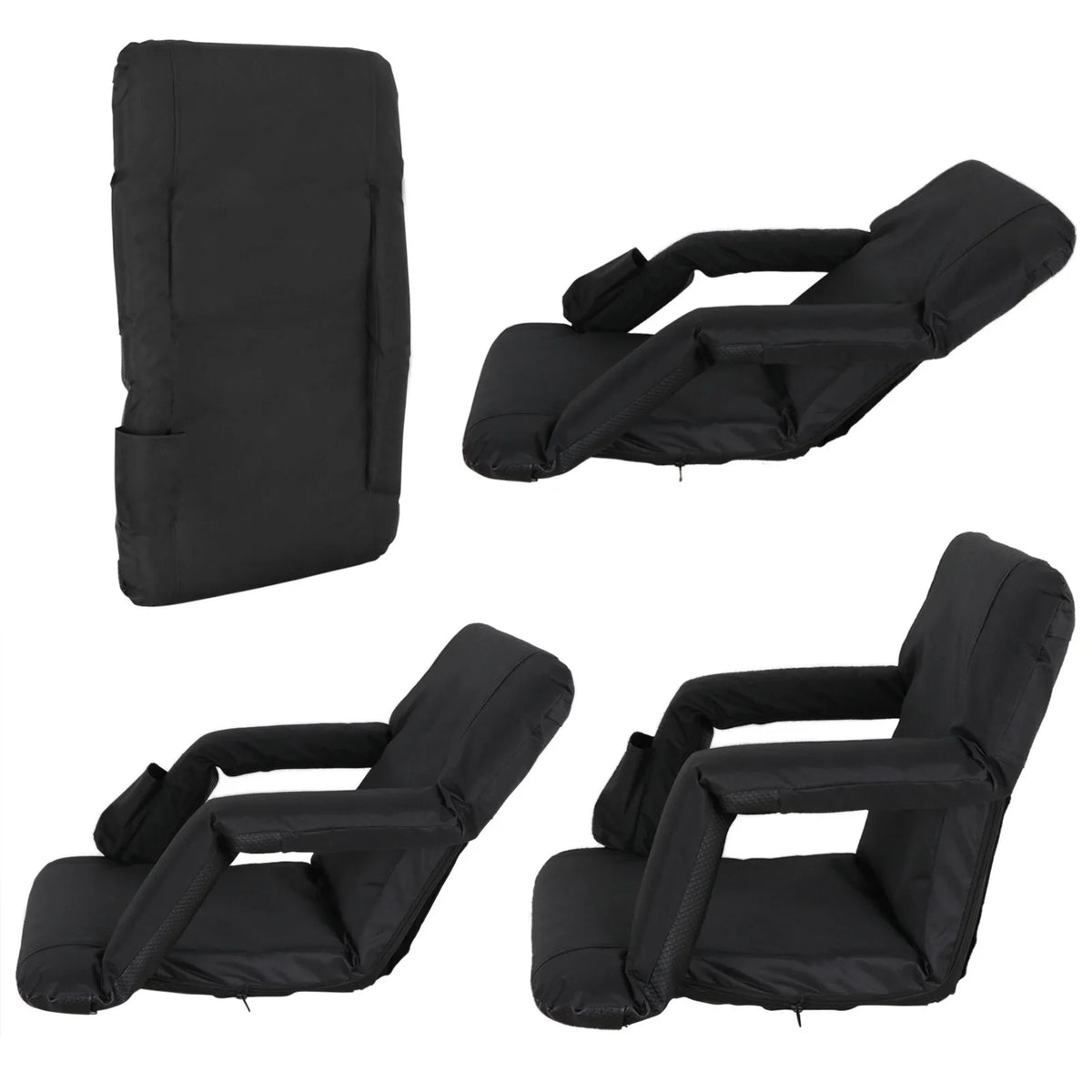 Portable Chair Black Seat for Waterproof, Stadium 6 Seat HomGarden Folding Reclining Bleachers,