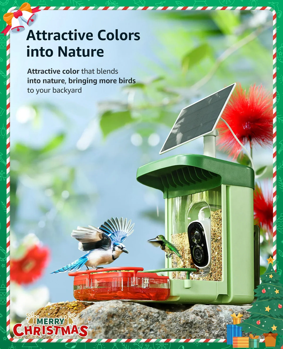 Anyone Ideal Bird Feeder Camera, in 2 HD of Capture Feeders Species, for with Gift Unique 1 Auto Camera, Birds 3MP with Camera with Hummingbird Bird Identify Close-Ups AI