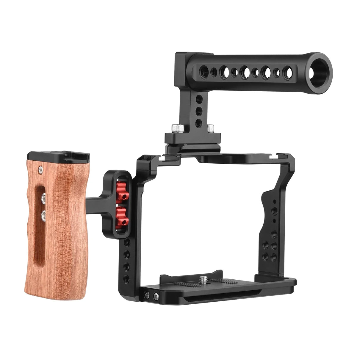 A7R A7S Alloy Inch Numerous Sony + Cage Dual Andoer III/ II A7III/ with Wooden Mounts Handle II/ Aluminum Grip Kit Replacement 14 + Shoe A7II/ A7IV/ Threads Cold Side for A7R Video