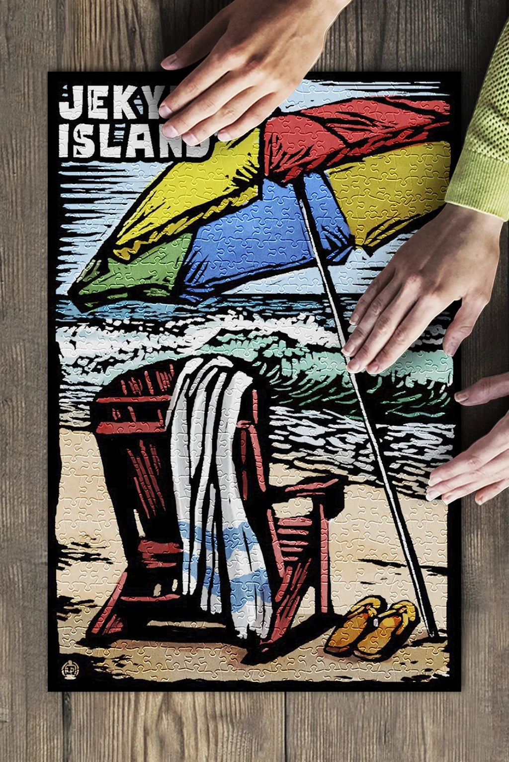 (19x27 Scratchboard Georgia, Made 500 Premium Beach in Puzzle inches, and Chair, Piece Adults Family, for Jekyll USA) Jigsaw Island,