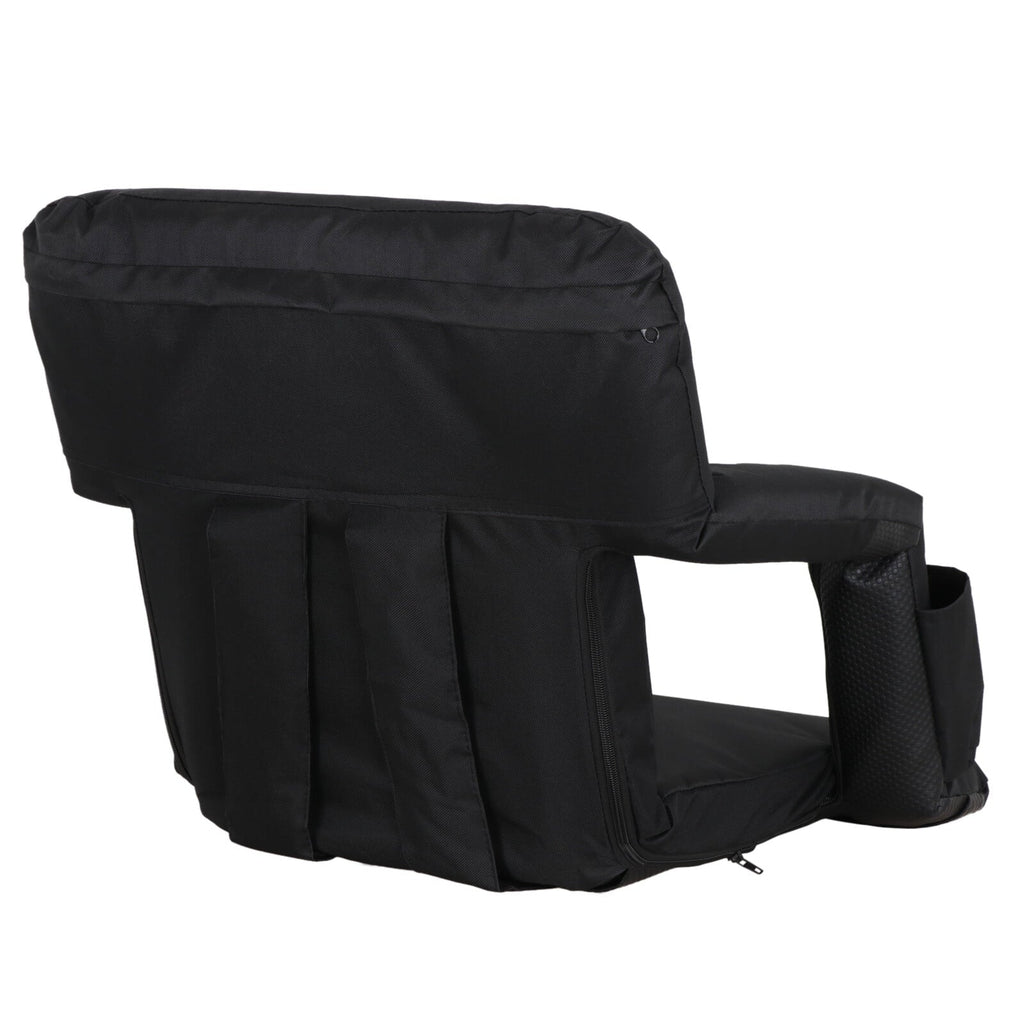 Portable Chair Black Seat for Waterproof, Stadium 6 Seat HomGarden Folding Reclining Bleachers,