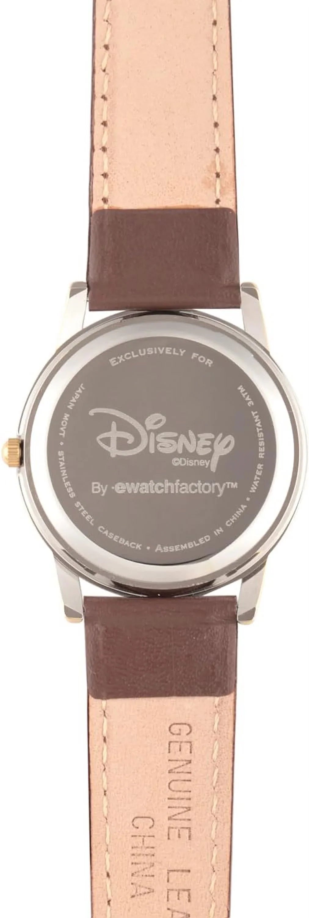 Alloy Brown Leather Strap, Disney Tone Watch, Mouse Cardiff Minnie Two W002770 Women's