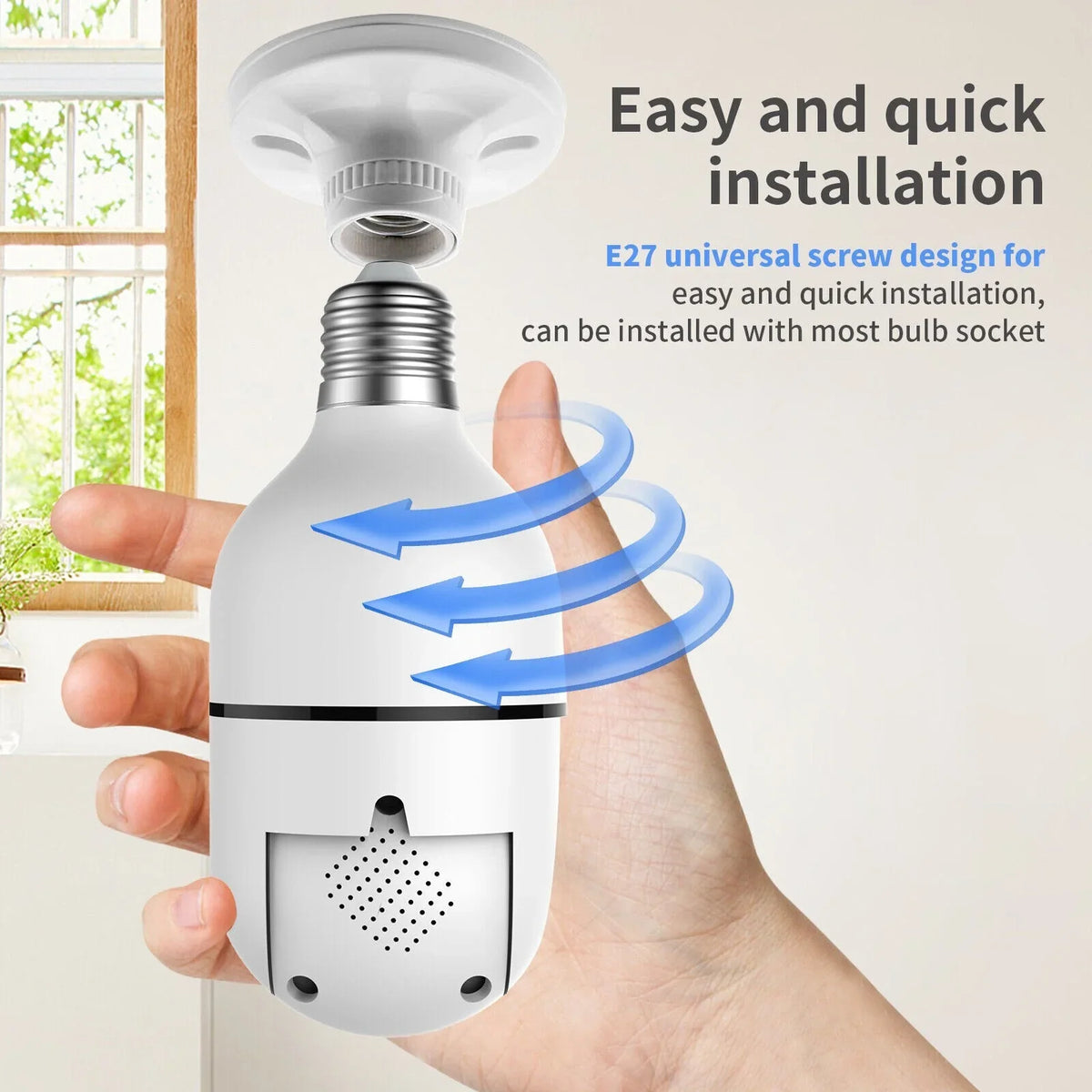 Monitor Infrared with Bulb IP Night HD Vision, 1080P Wireless (Supports 2.4G 2PCS Cam Camera, &5G White E27 WIFI Camera, Security Light Security Wi-Fi)