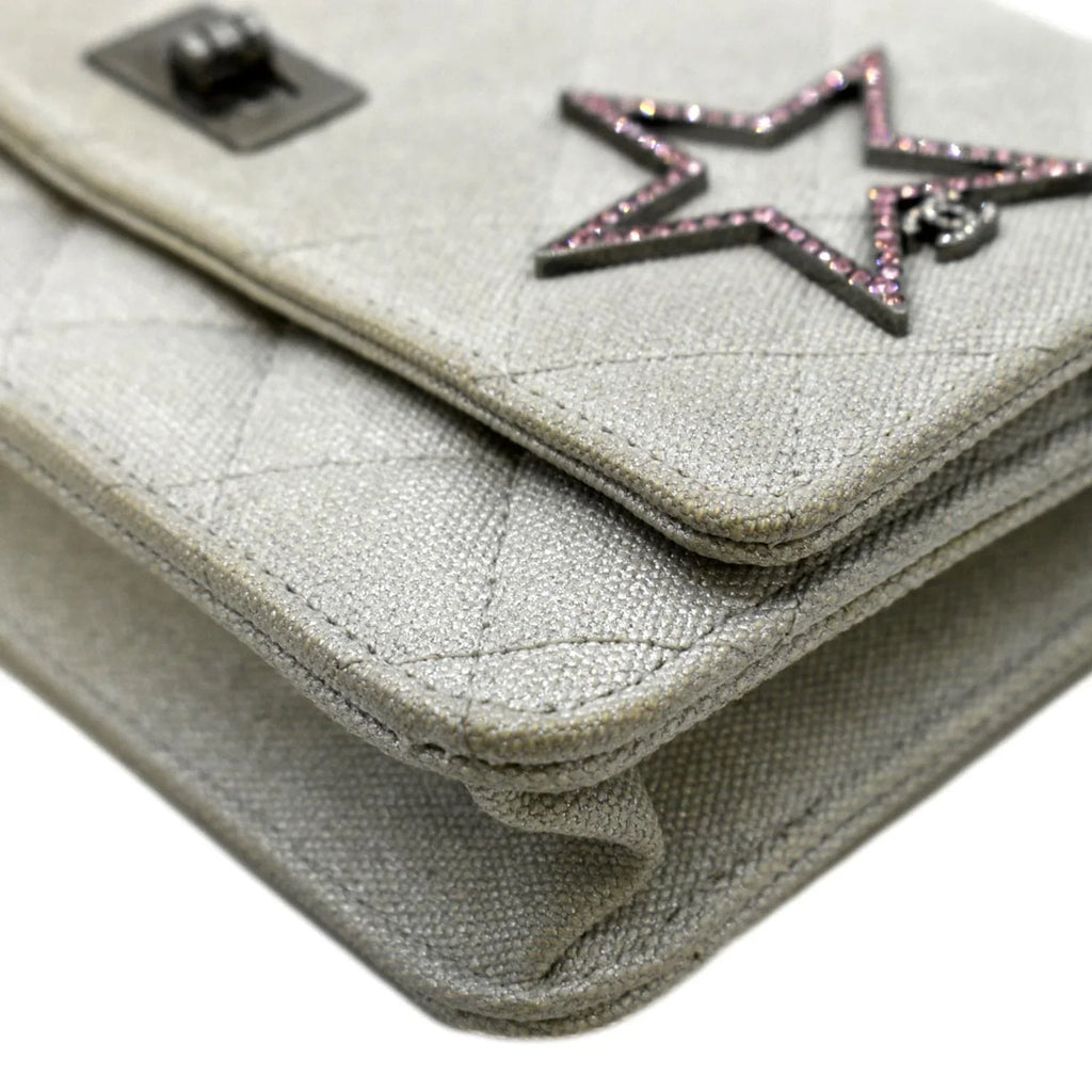Light Canvas 2.55 CHANEL Grey Space Crossbody WOC Quilted Bag Reissue Pre-Owned Classic Charm