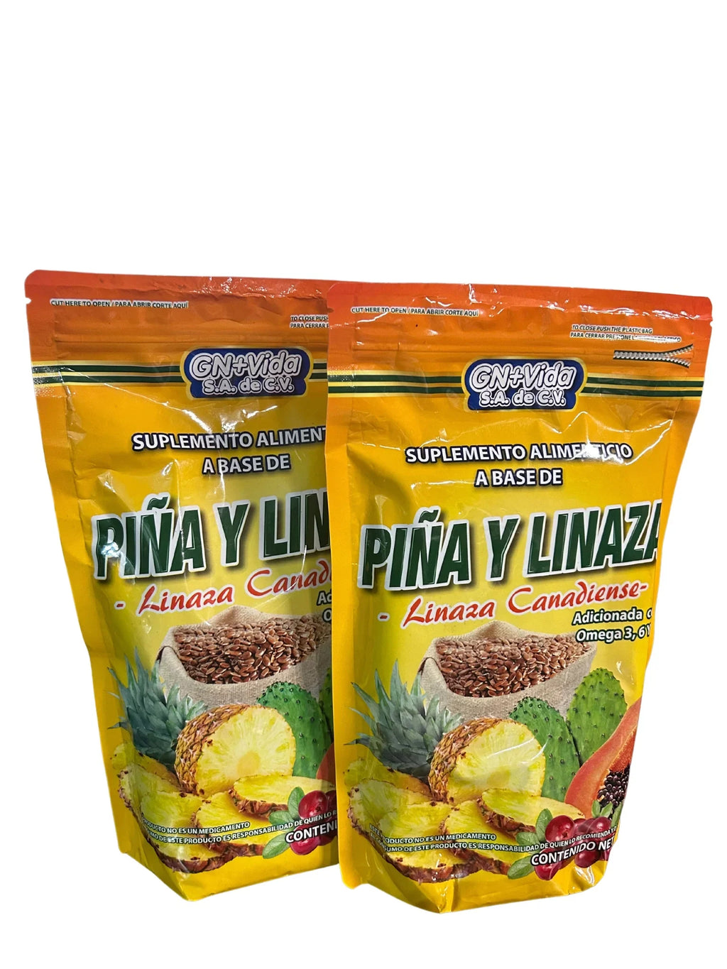 Piña Canadiense- Omega -Linaza 2 -470 - 3-6-9 Linaza Pack y gr. GN+Vida