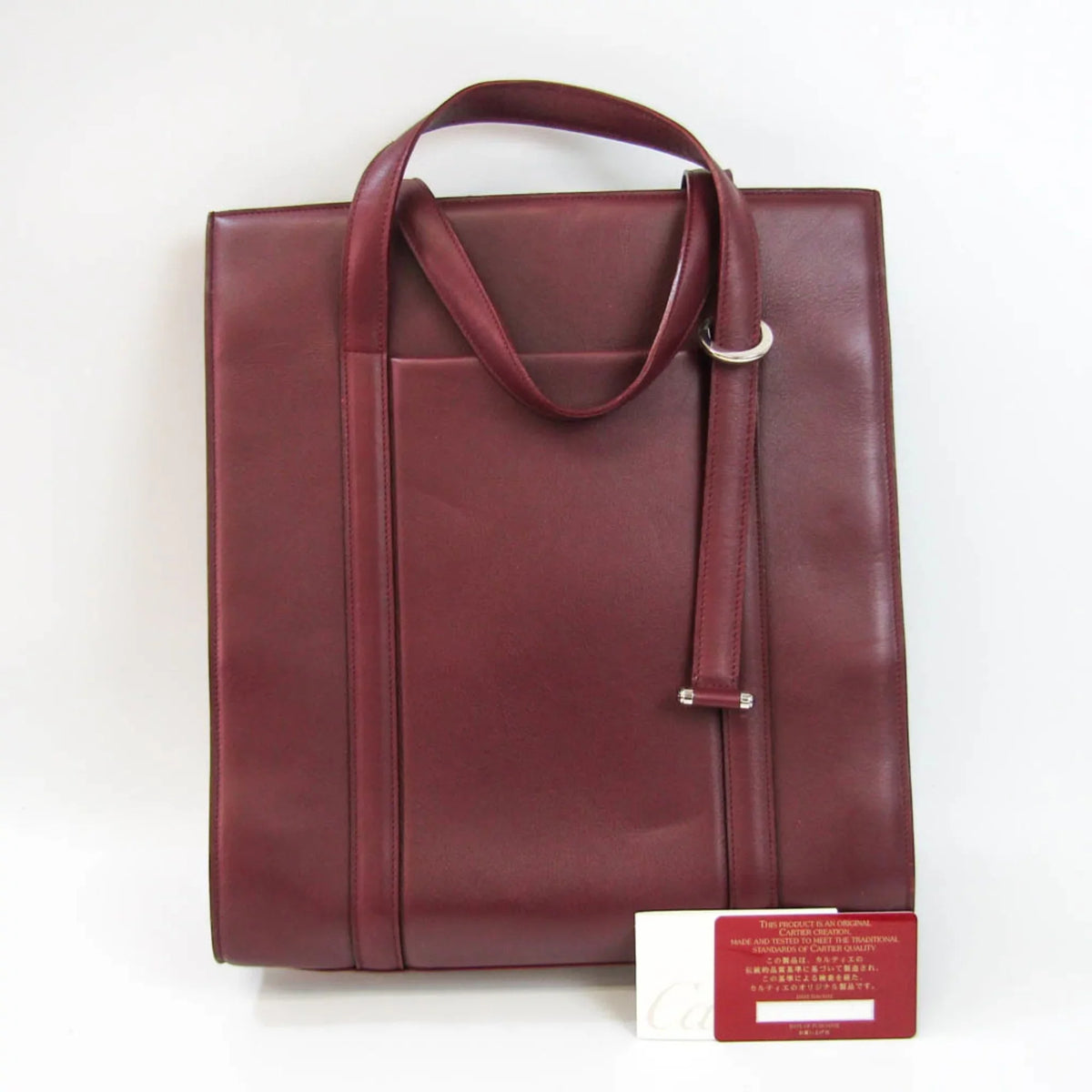 Tote Leather Women's Cartier Bordeaux Pre-Owned Bag (Good) Cabochon