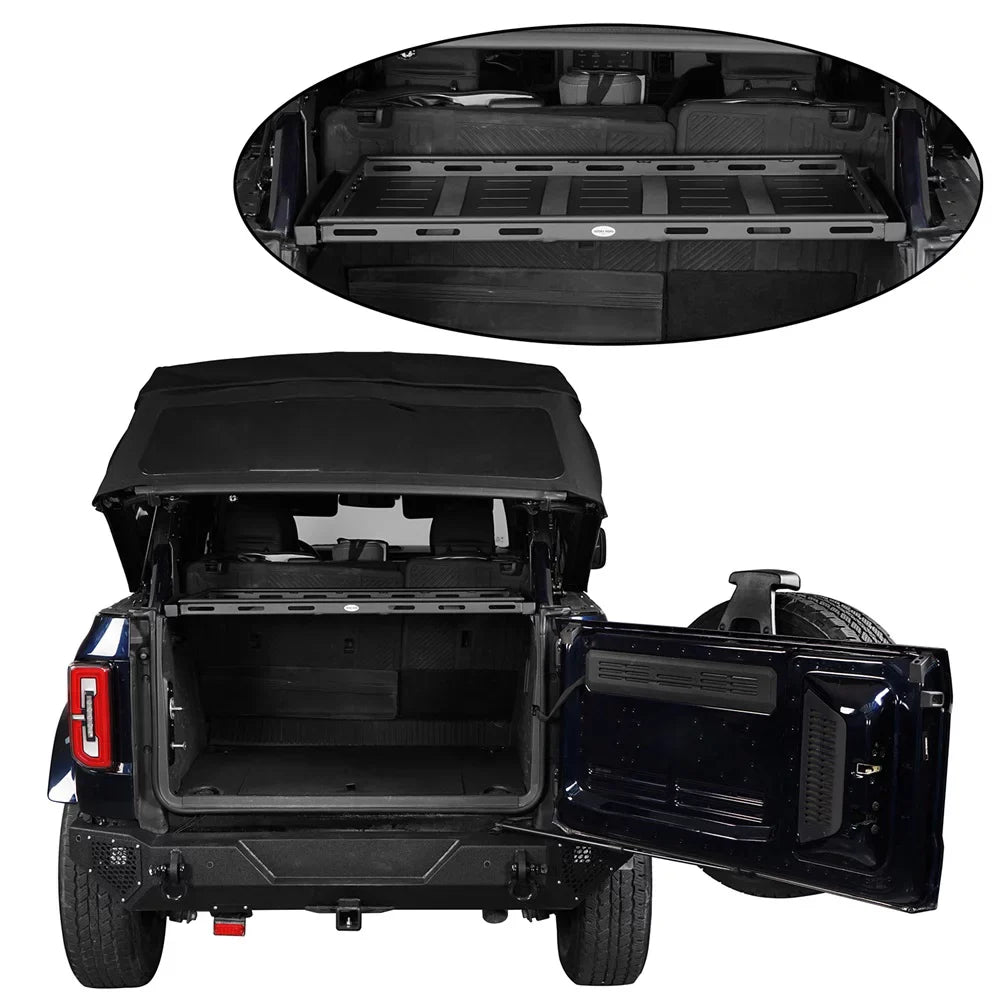 Rear 4-Door Cargo Box Hooke Bronco Ford Black Luggage Basket Road 2021-2023 Fit Rack