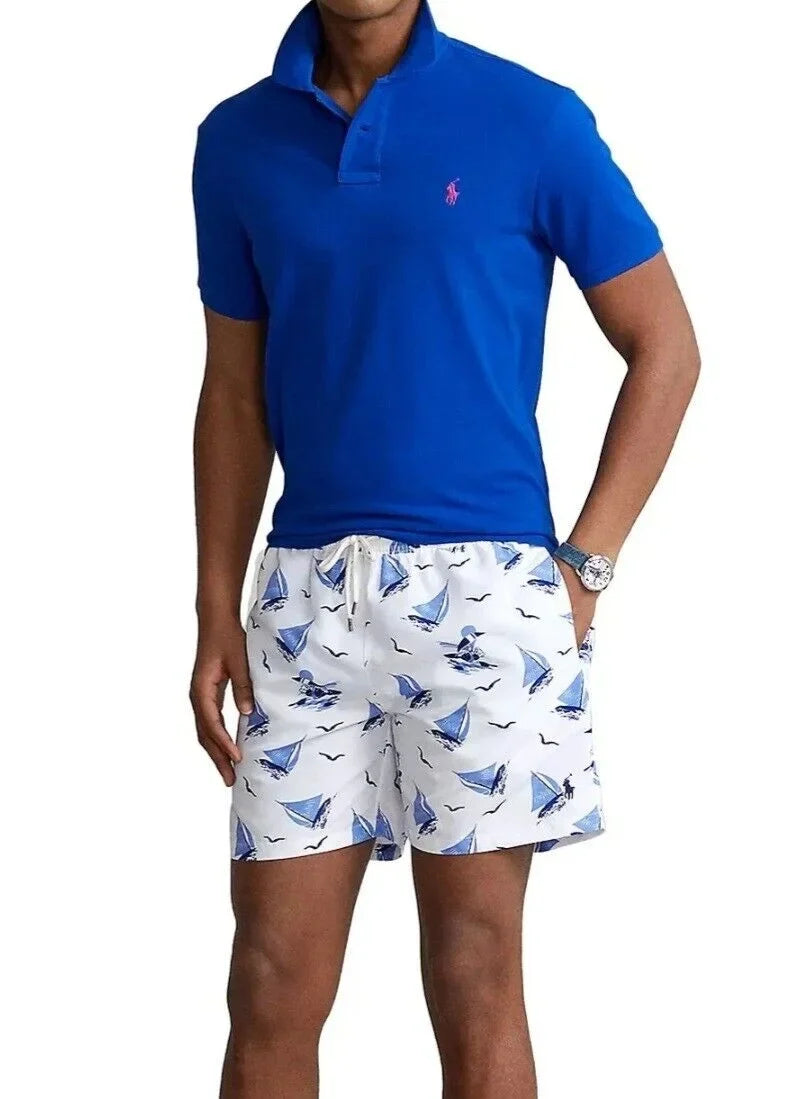 XX-Large Size Classic Ralph Swim Polo Lauren Trunk Traveler Blue Men's