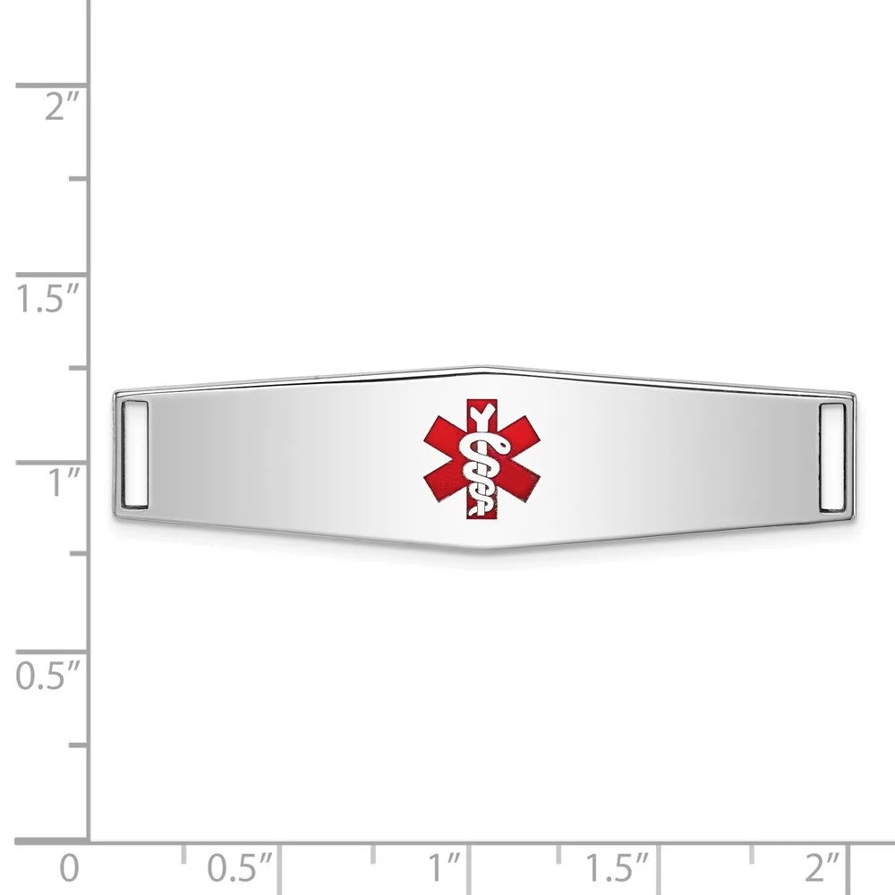 for Sterling inch Women(L- Id Plate Auriga for 925 48inch, 13mm) Bracelet W- Silver Medical