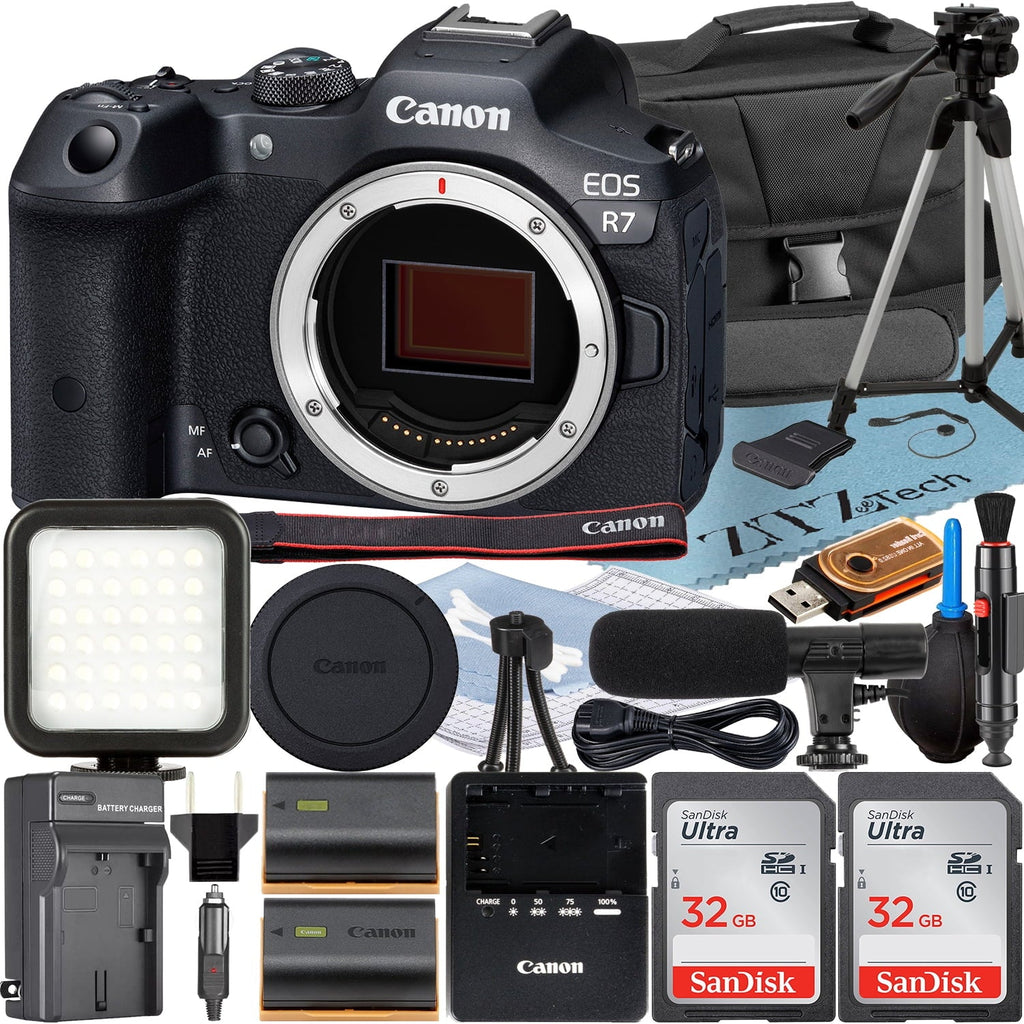 (Body) 32GB ZeeTech R7 Memory EOS Pack 2 + Accessory Canon with Case Card Camera + SanDisk Mirrorless