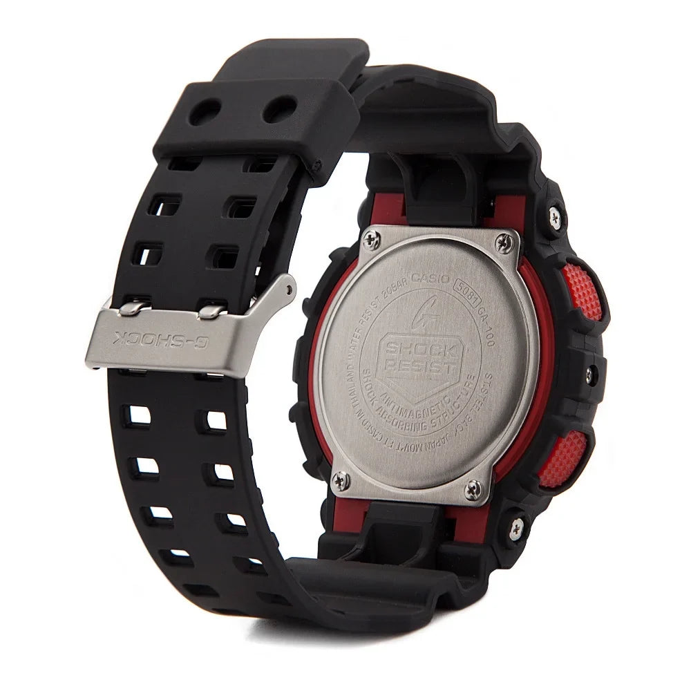 Watch Chronograph Black Casio Male 51MM Quartz Analog Alarm GA100-1A4 Plastic