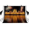 of MOHome River Photo Backdrop Background Background City Castle View 7x5ft The Illuminate Night Props Water Studio Bloom Party Booth The Lights Fireworks