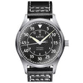 200M Dial Pilot Watch, Skysurfer Blue Leather Mens Black Textured Automatic