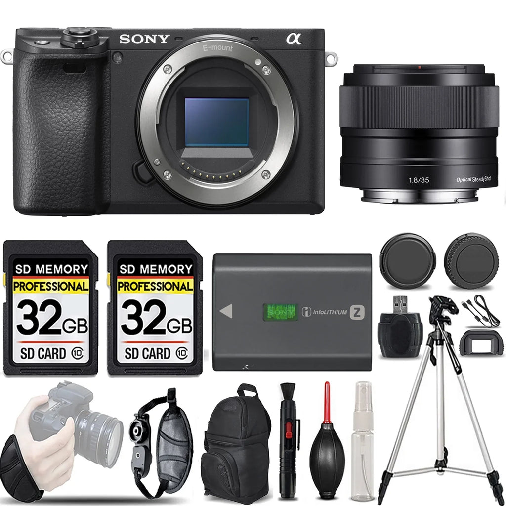 '+35mm Sony Camera KIT Mirrorless f/1.8 Lens -LOADED OSS a6400