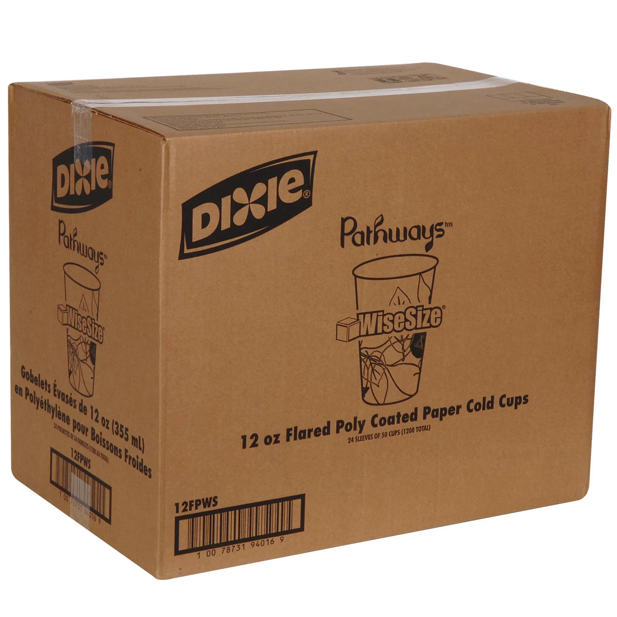 Count Sleeve, Per Cup Pathways, (12FPWS) 24 Cups Paper Dixie® (50 Cold oz. PRO Polycoated GP 12 by Per Case) Sleeves (Georgia-Pacific), 1,200