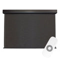 Brown) Shade Patio Fabrics (Dark Wide 10ft Sun Outdoor Keystone Motorized PVC