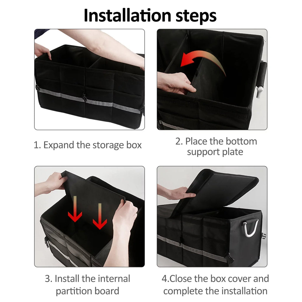 Strip, Box, Storage Trunk Cloth, 28L Organizer, Car Oxford Car Folding Reflective