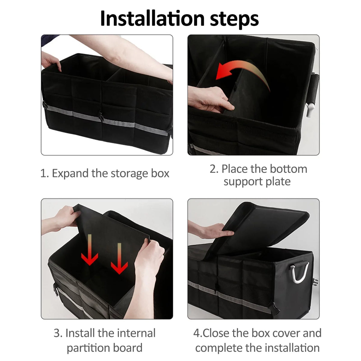 Strip, Box, Storage Trunk Cloth, 28L Organizer, Car Oxford Car Folding Reflective
