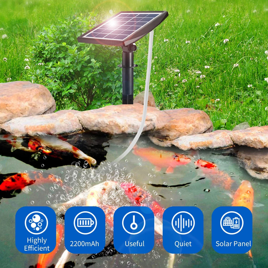 Fishing Solar Garden Fish Air Htovila 8.2ft Stones Aerator for with 2 Pond -in Pool Air Fish 2W Pump Oxygenator Aerator Pump Aquarium Bubble