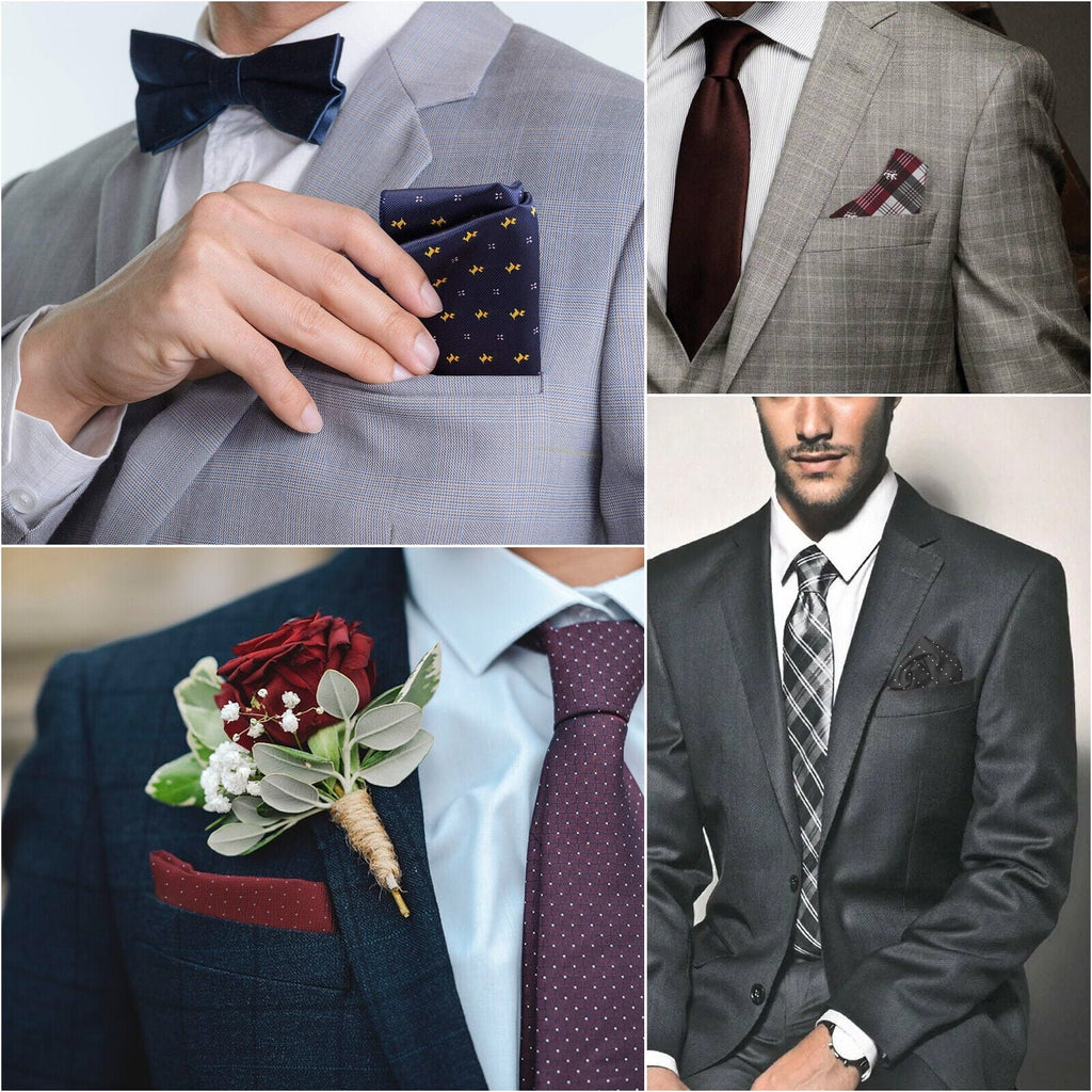 Dot 8PCS Men Square Pocket Floral Party Silk Fashion Handkerchief Hanky Wedding