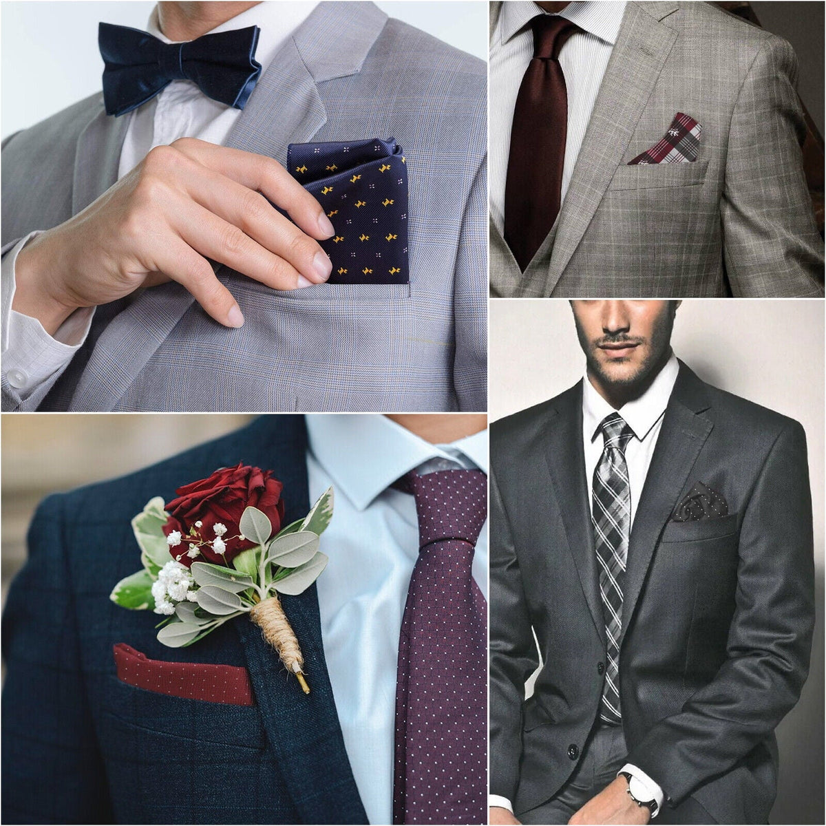 Dot 8PCS Men Square Pocket Floral Party Silk Fashion Handkerchief Hanky Wedding