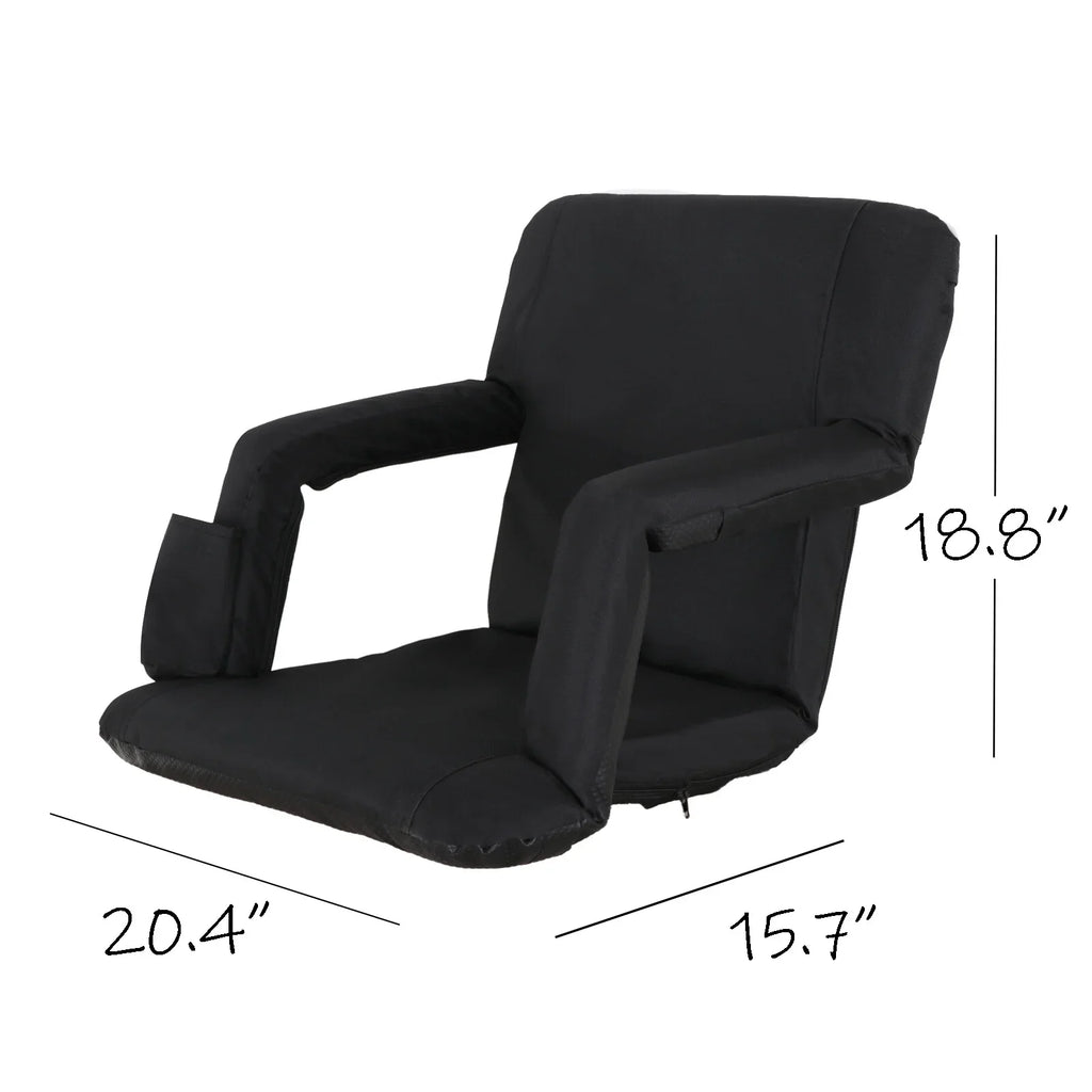 Portable Chair Black Seat for Waterproof, Stadium 6 Seat HomGarden Folding Reclining Bleachers,