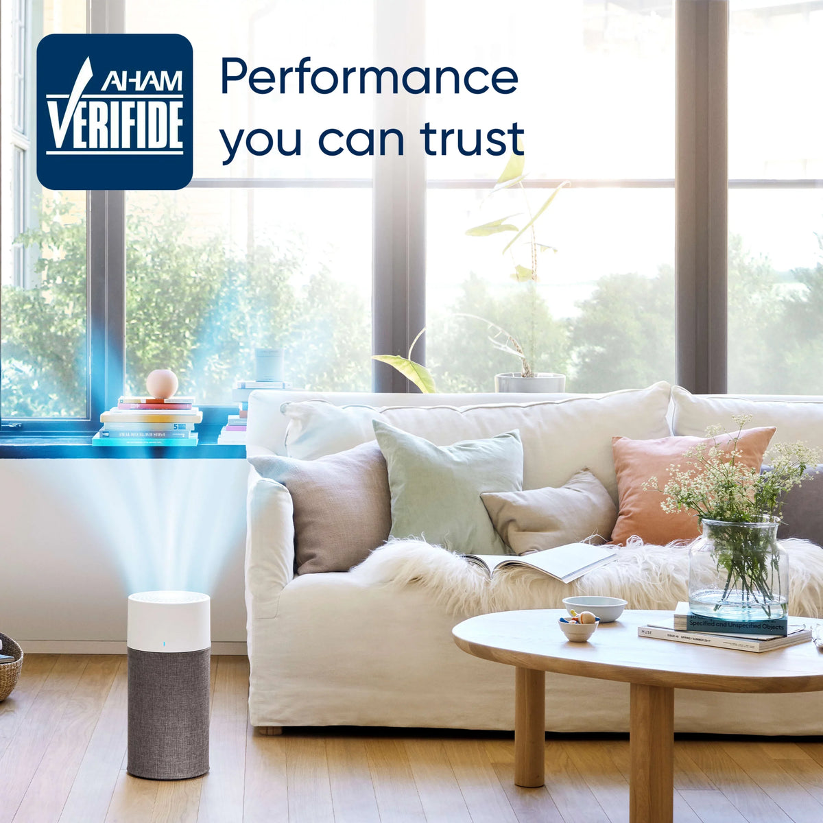 Blueair with Bacteria Mode and Auto HEPA Pure Room Small Technology Viruses Dust, with Washable for Purifier Smoke, Pollen, Blue Pre-Filter Allergies, and Auto 411 Silent Air Dander, Pet