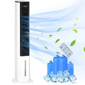 Cooling 1.6 LED Display, HOMCOM White Evaporative Oscillating, Water Air Humidifier Ice Cooler, 3-In-1 Portable Gal with Tank, Remote, Timer, and Fan 42"