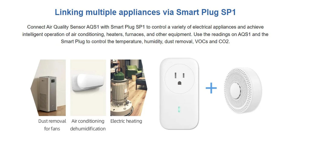 & TVOC, PM1/2.5/10, Monitor Air Temperature Quality UbiBot Humidity, 9-in-1 Connectivity AQS1 Multiple CO2/CO2e, WiFi/RS485/LAN Alerts, -