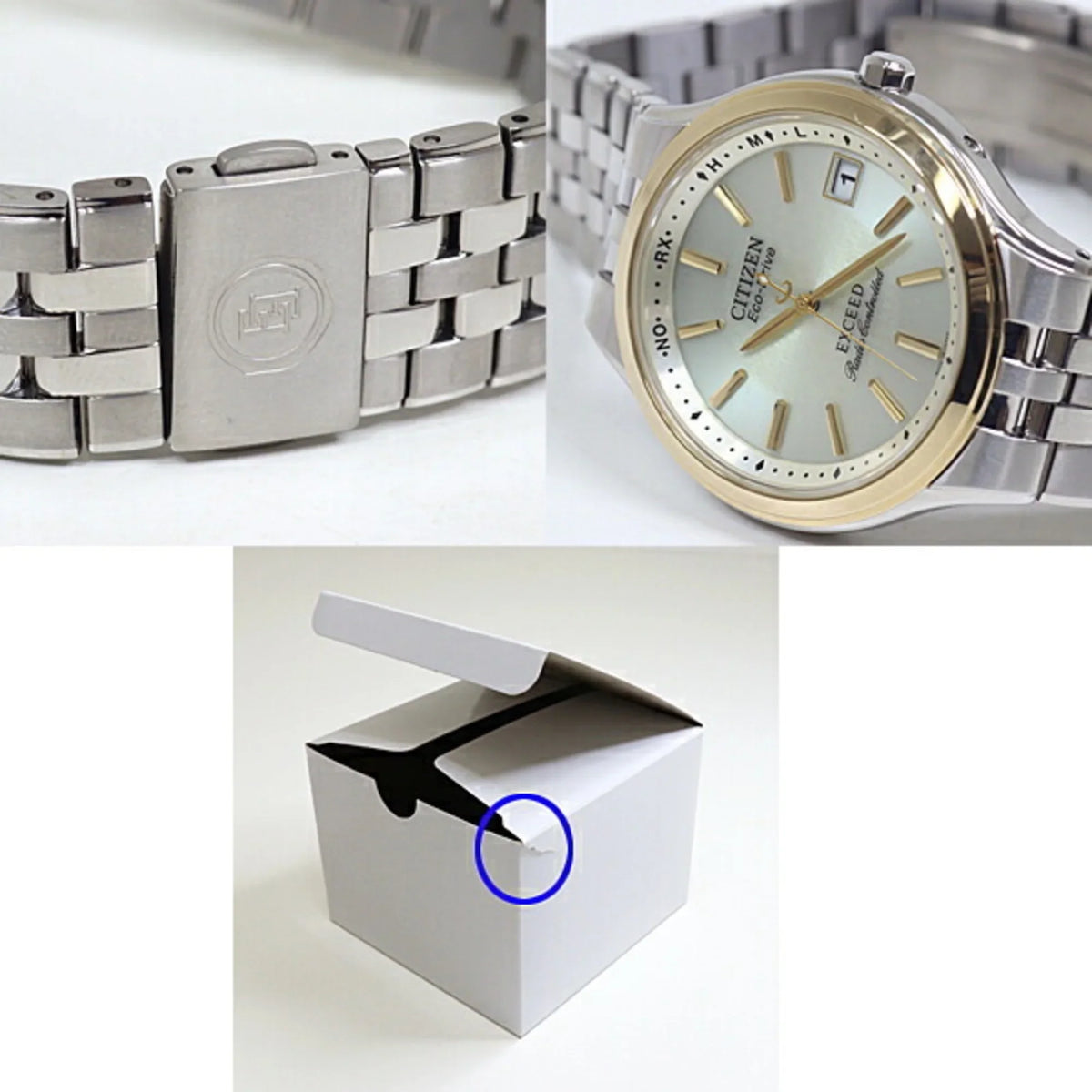 Pre-Owned (Good) Eco-Drive Gold Dial Exceed Men's CITIZEN EBG74-2792 Watch