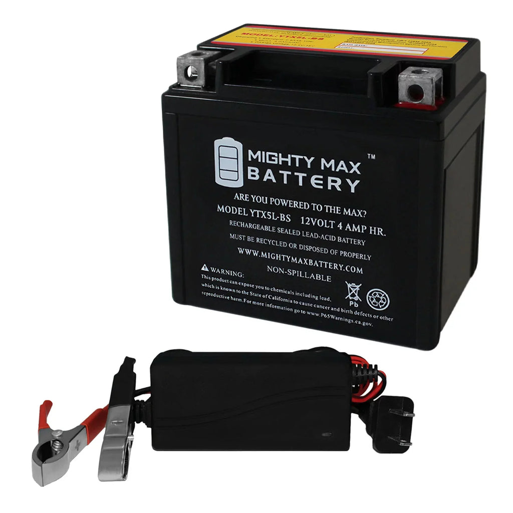 Charger YTX5L-BS 2000 Kymco - Battery + Replaces 9 12V 1Amp Super 50