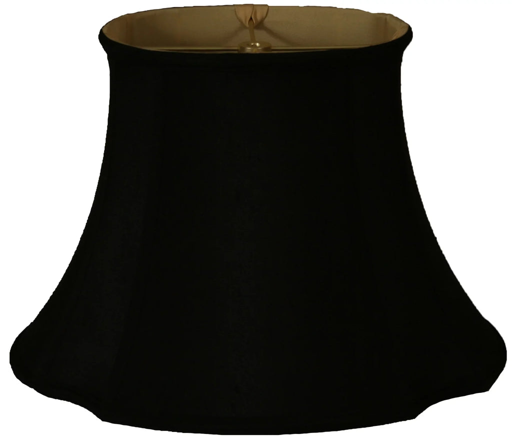 Black Royal Inverted Designs Corner 15" Shade Oval Lamp
