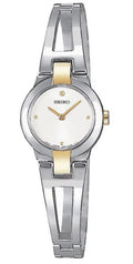 Seiko Two Women's Steel White 30m Stainless SUJ704 Bangle Dial Tone Watch