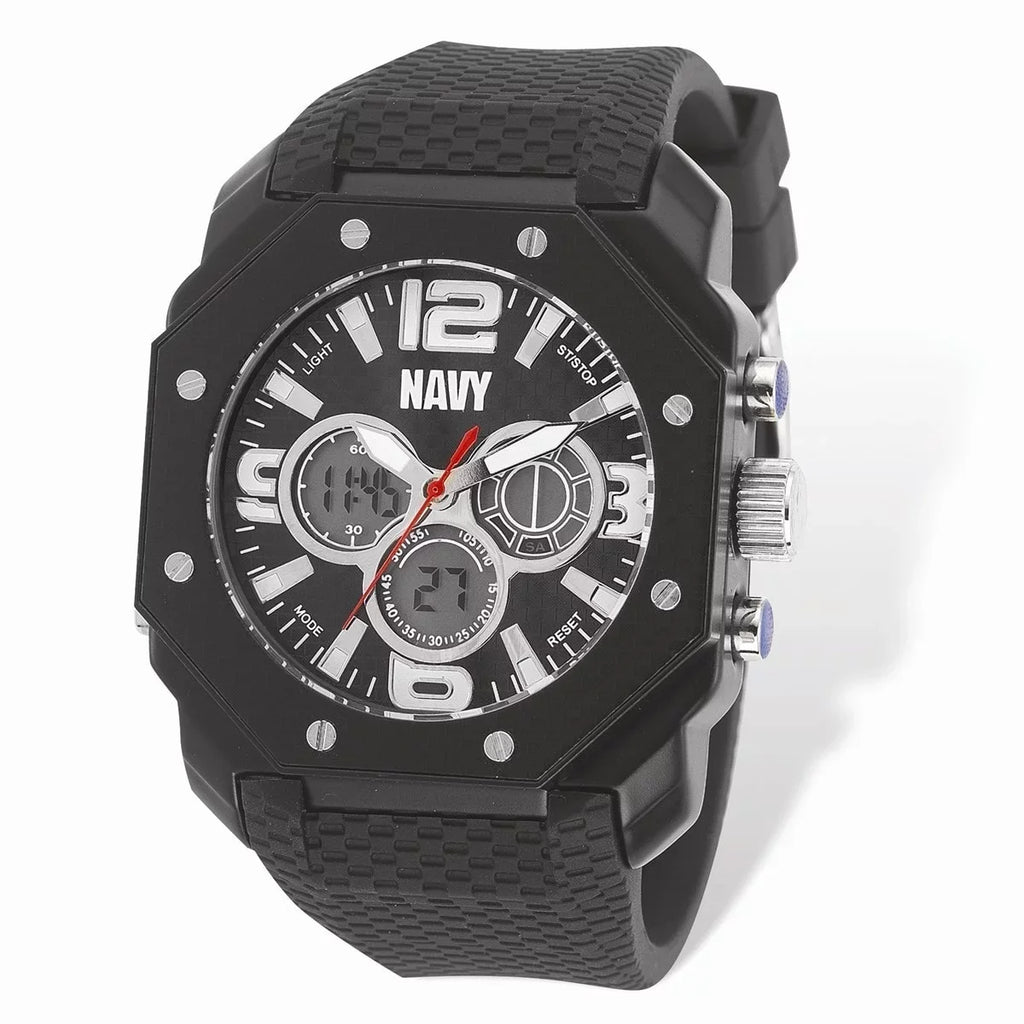 Blk Watch, & Dial Blk Rubber US Navy C28 Strap